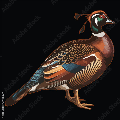 Guinea fowl Vector Illustration