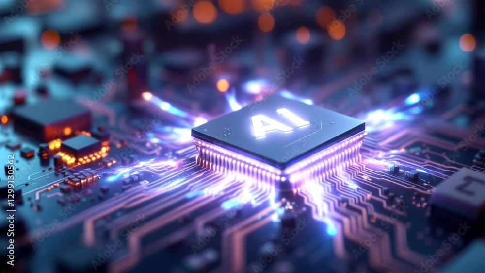 Advanced Microprocessor Connecting with a Motherboard and Activates ...