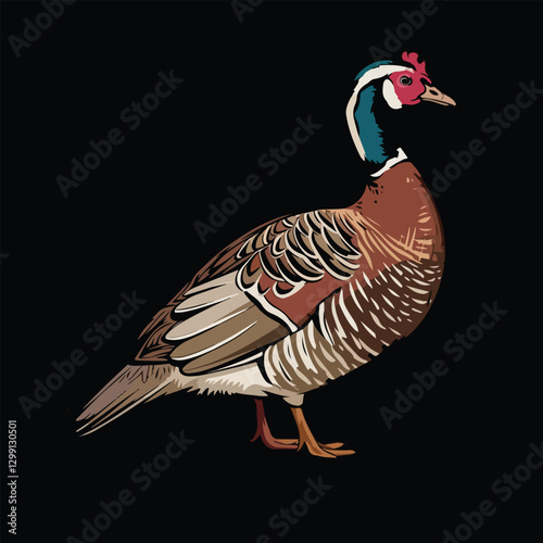 Guinea fowl Vector Illustration