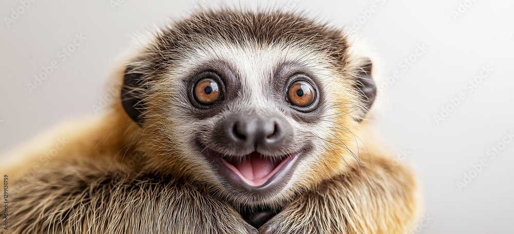 Obraz premium Smiling sloth showing a joyful expression portrait