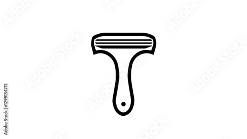 Outline window squeegee design on white background for cleaning and household maintenance concept