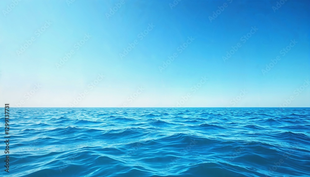 Obraz premium Serene ocean view under a clear blue sky symbolizing peace and infinity