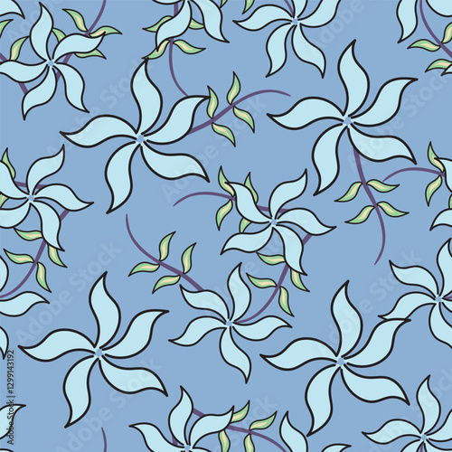 Elegance pink floral stems seamless pattern on a grey background. Vector hand drawn. Artistic, abstract flowers and tiny leaves, buds bells printing. Template for designs, fabric, fashion, textile

