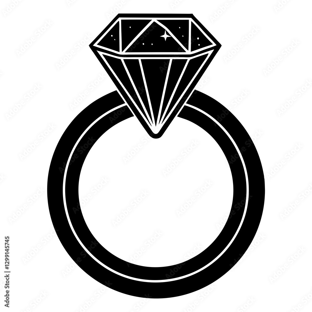 Birthstone Ring silhouette vector Birthstone Ring silhouette vector