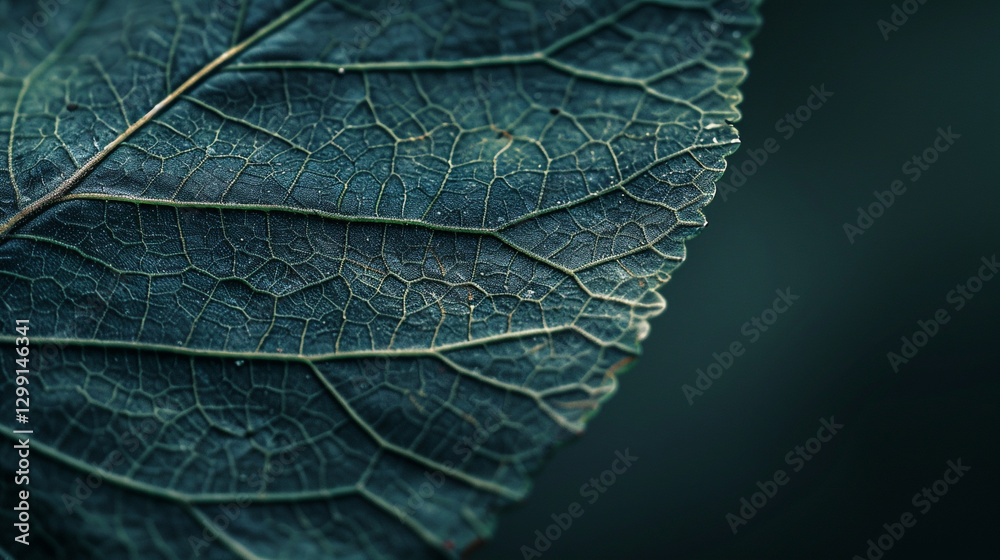 Fototapeta premium A high resolution macro of a leaf's luminous veins.