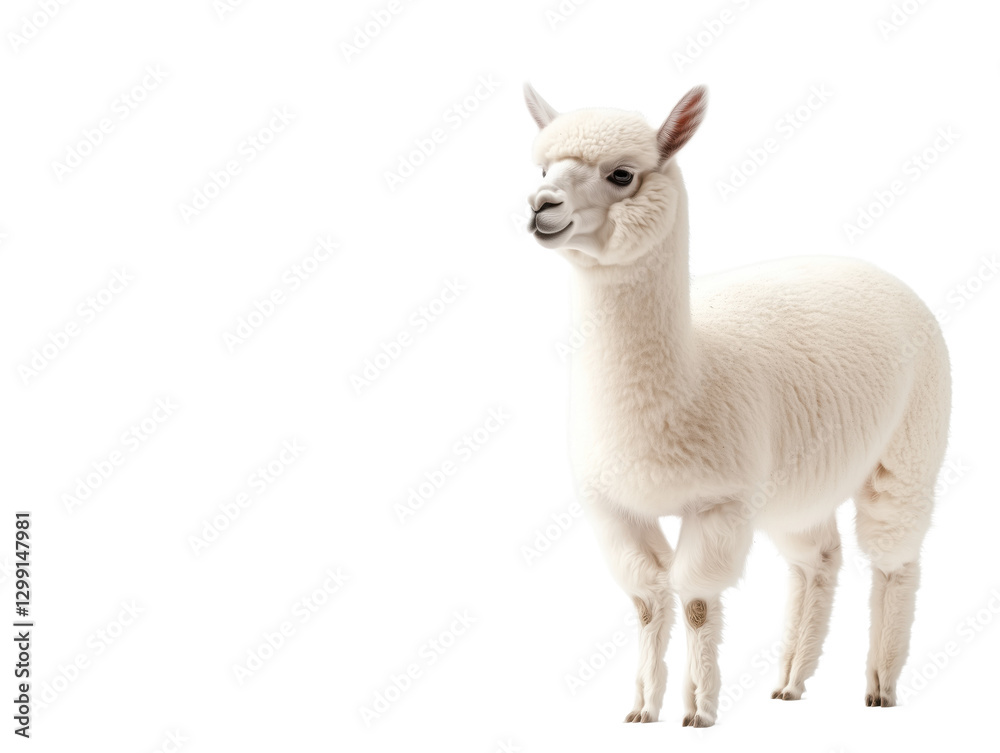 Fototapeta premium Explore the Enchanting World of Wild Alpacas: Graceful Creatures Thriving in Their Natural Habitat, Grazing in Open Spaces and Displaying Curious Social Behaviors
