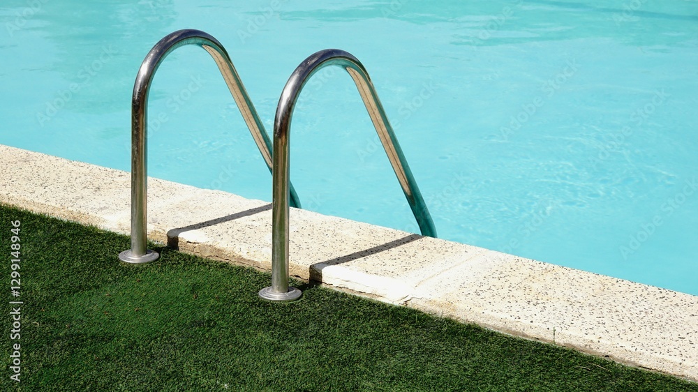 metal railing for access to the pool metal railing for access to the pool