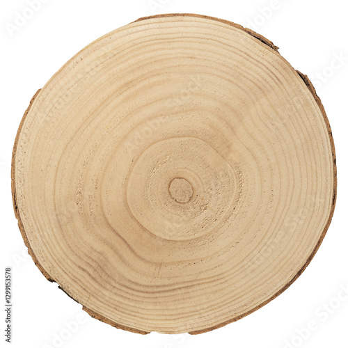 close up of a wood wheel section of a tree isolated