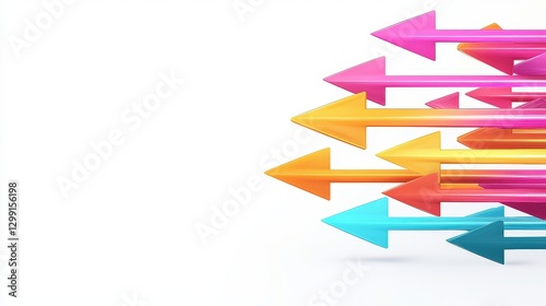 Colorful Arrows Pointing Right in Dynamic Motion on White Background Free Download Colorful Arrows Pointing Right in Dynamic Motion on White Background - GFXLoad