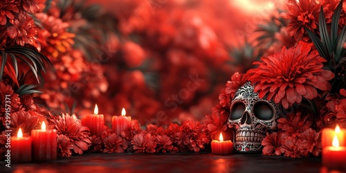 Dia de Muertos: A Red Floral Remembrance photo