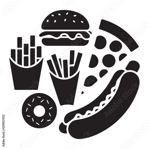 Delicious Fast Food Illustration for Restaurant and Branding