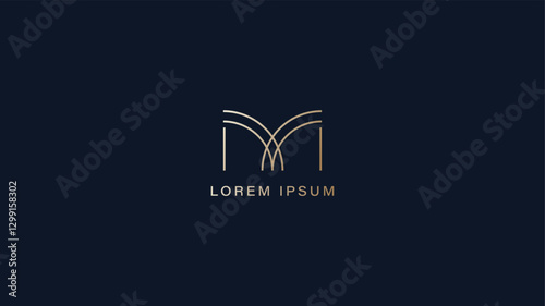 letter mV logo design, line mv letter mark mv logo design