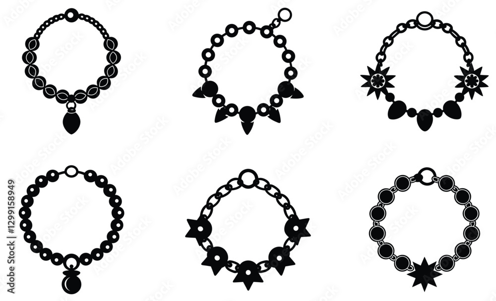 Obraz premium Charm Bracelet silhouette vector