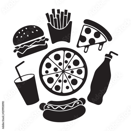 Delicious Fast Food Illustration for Restaurant and Branding