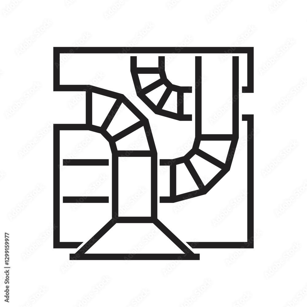 Ventilation system icon in bold line Ventilation system icon in bold line