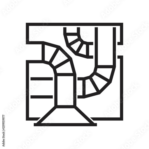 Ventilation system icon in bold line