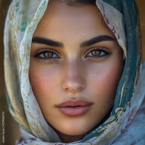 Middle Eastern Arab beauty close-up