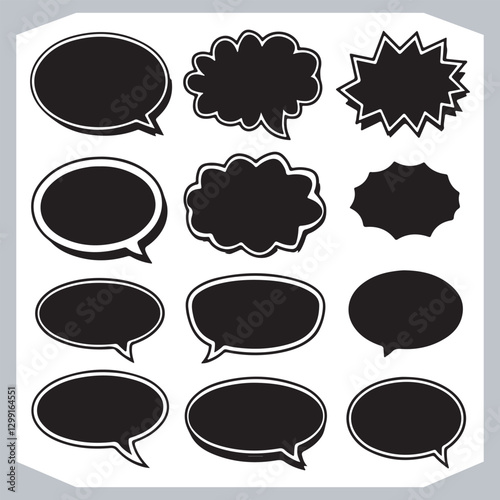 Different Speech Bubble Shapes Hand Drawn Doodle Art Pack
