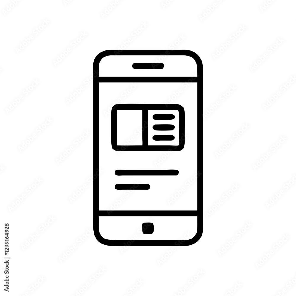 Smartphone flat vector icon, mobile app and digital interface Smartphone flat vector icon, mobile app and digital interface