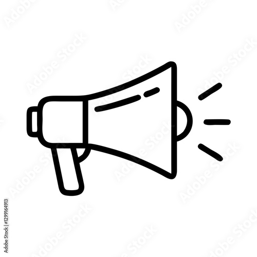 Megaphone flat icon, digital marketing and public announcement