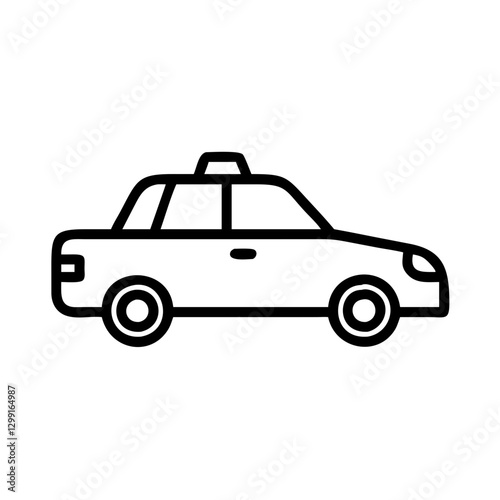 Taxi flat vector icon, urban transportation and ride-hailing service