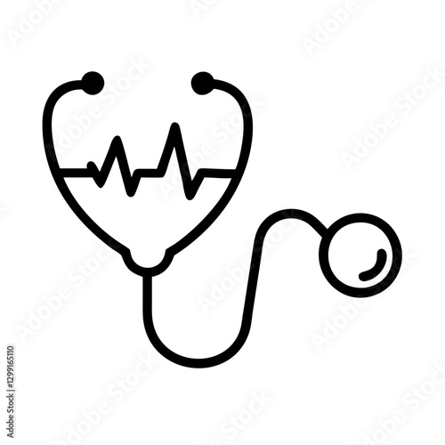 Stethoscope flat vector icon, healthcare and medical diagnostics