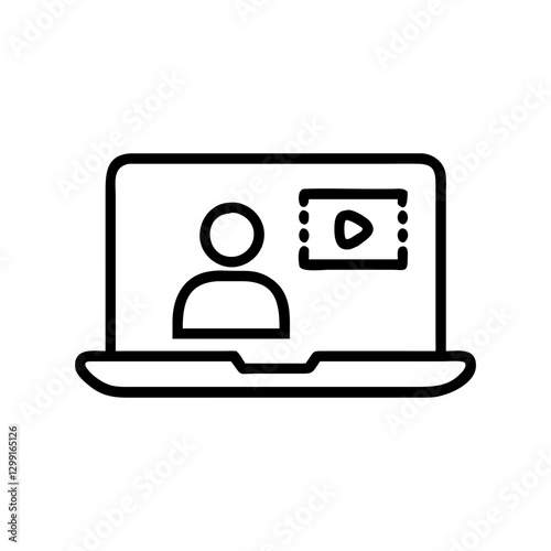 Video call flat vector icon, online meeting and virtual communication