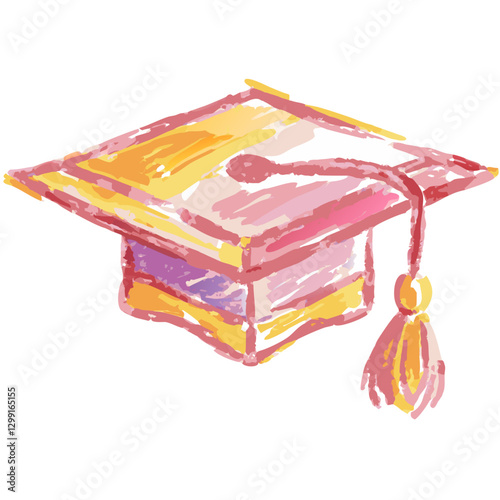 Colorful Graduation Cap Abstract Art Symbolizing Academic Achievement