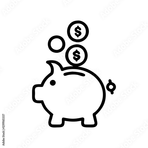 Piggy bank flat vector icon, savings and financial investment