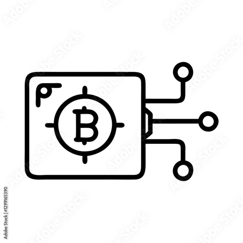 Bitcoin technology flat vector icon, blockchain network and digital currency