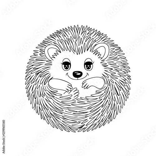 Adorable Smiling Hedgehog Illustration for Cute Animal Vector Art