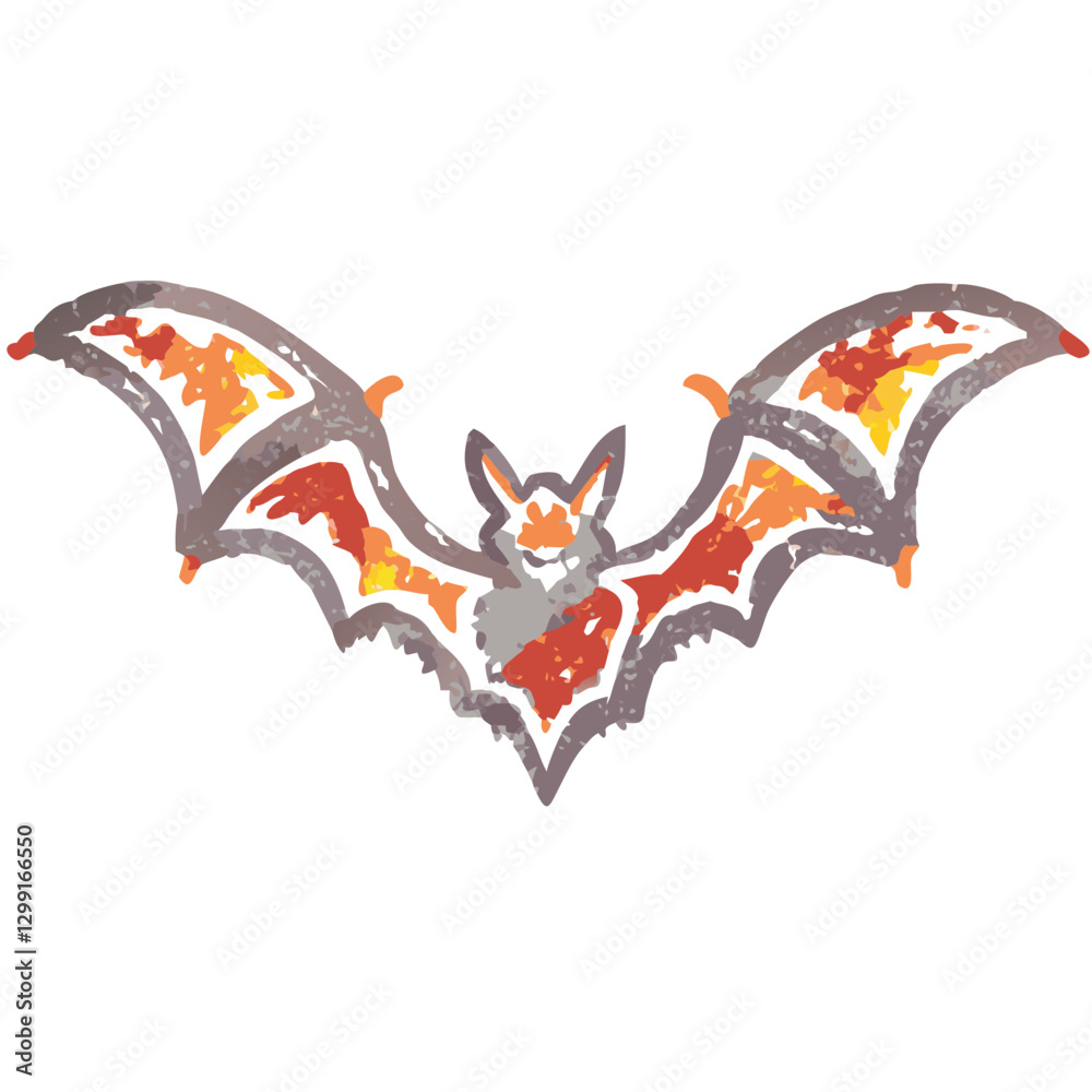 Obraz premium Colorful Abstract Bat Illustration Vector for Halloween and Nature Themes