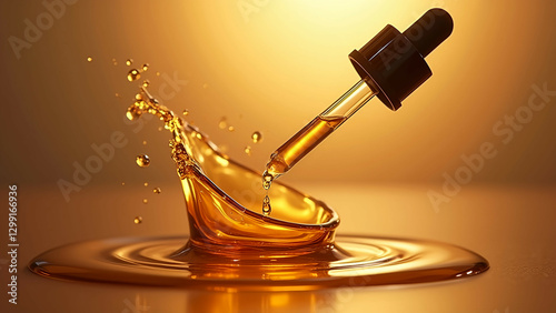 Wallpaper Mural essential oil amber dropper liquid splash natural Torontodigital.ca