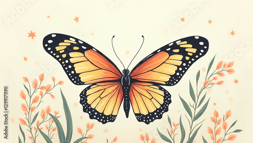 modern clean butterfly vector art - nature design