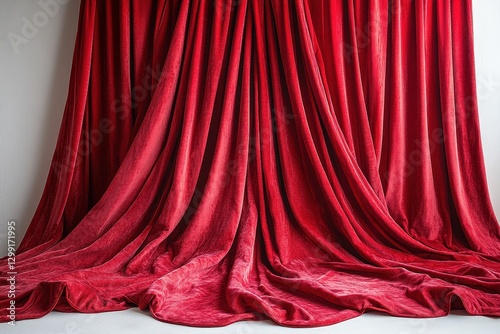 Wallpaper Mural Luxurious red fabric draping elegantly in an art studio showcasing texture and depth Torontodigital.ca