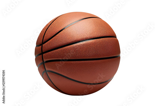 A professional basketball showcased, featuring textured surface, deep grooves, and durable design, perfect for sports training and competitive indoor-outdoor games photo