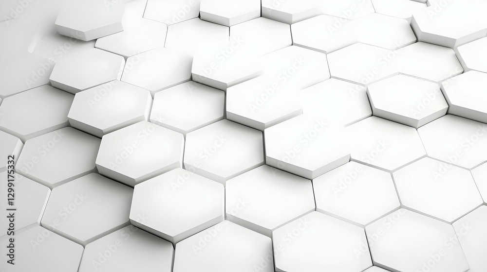 Naklejka premium White Hexagonal Pattern Background Texture Repeating Geometric Design