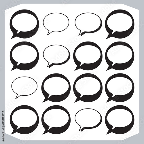 Obraz na płótnie Unique Speech Bubble Doodles Hand Drawn Pack of Outline Shapes w salonie