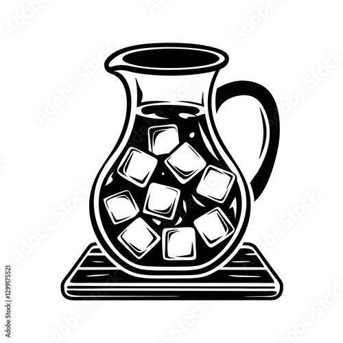 Iced Beverage Pitcher Vector Illustration Refreshing Drink