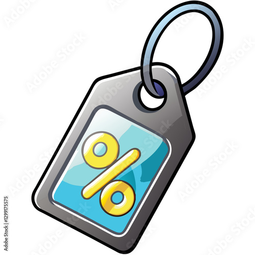 Vector Discount Tag Illustration with Percentage Sign for Sale and Marketing Promotions
