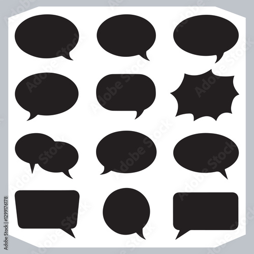 Outline Speech Bubbles in Various Shapes Hand Drawn Doodle Pack