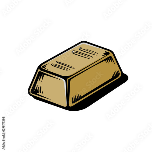 Gold Bar Vector Illustration for Finance and Investment Concepts