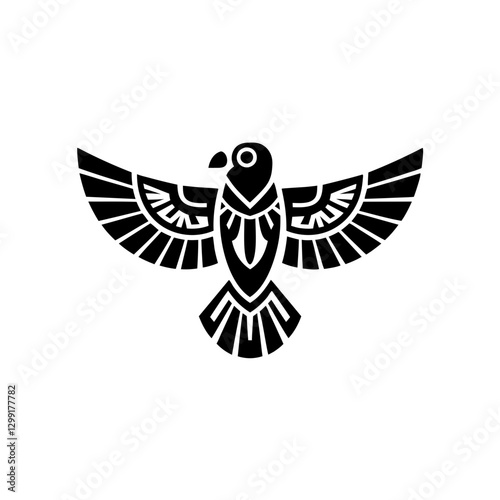 Tribal Bird Vector Art Native Style Symbolic Ornamental Design for Decor and Logos