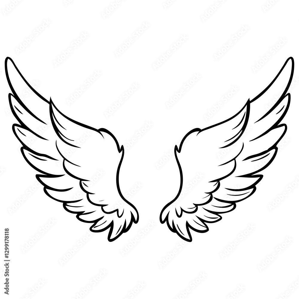 Obraz premium Angel Wings Vector Illustration Symbolizing Freedom and Spirituality