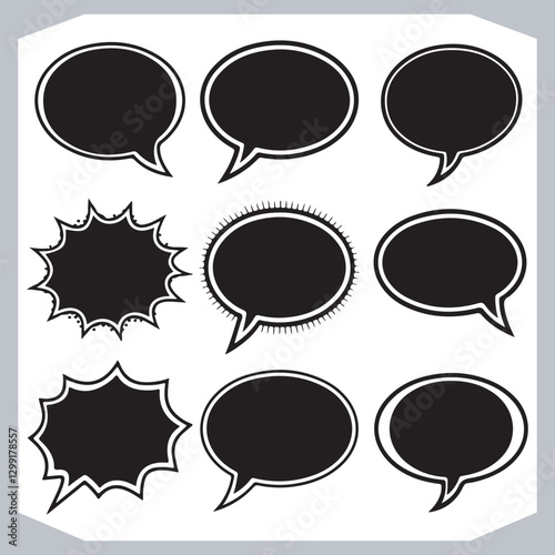 Obraz na płótnie Hand Drawn Speech Bubble Collection Creative Outline Doodle Pack w salonie