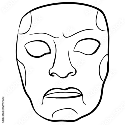 Abstract Tribal Mask Vector Art Illustration for Cultural and Artistic Design
