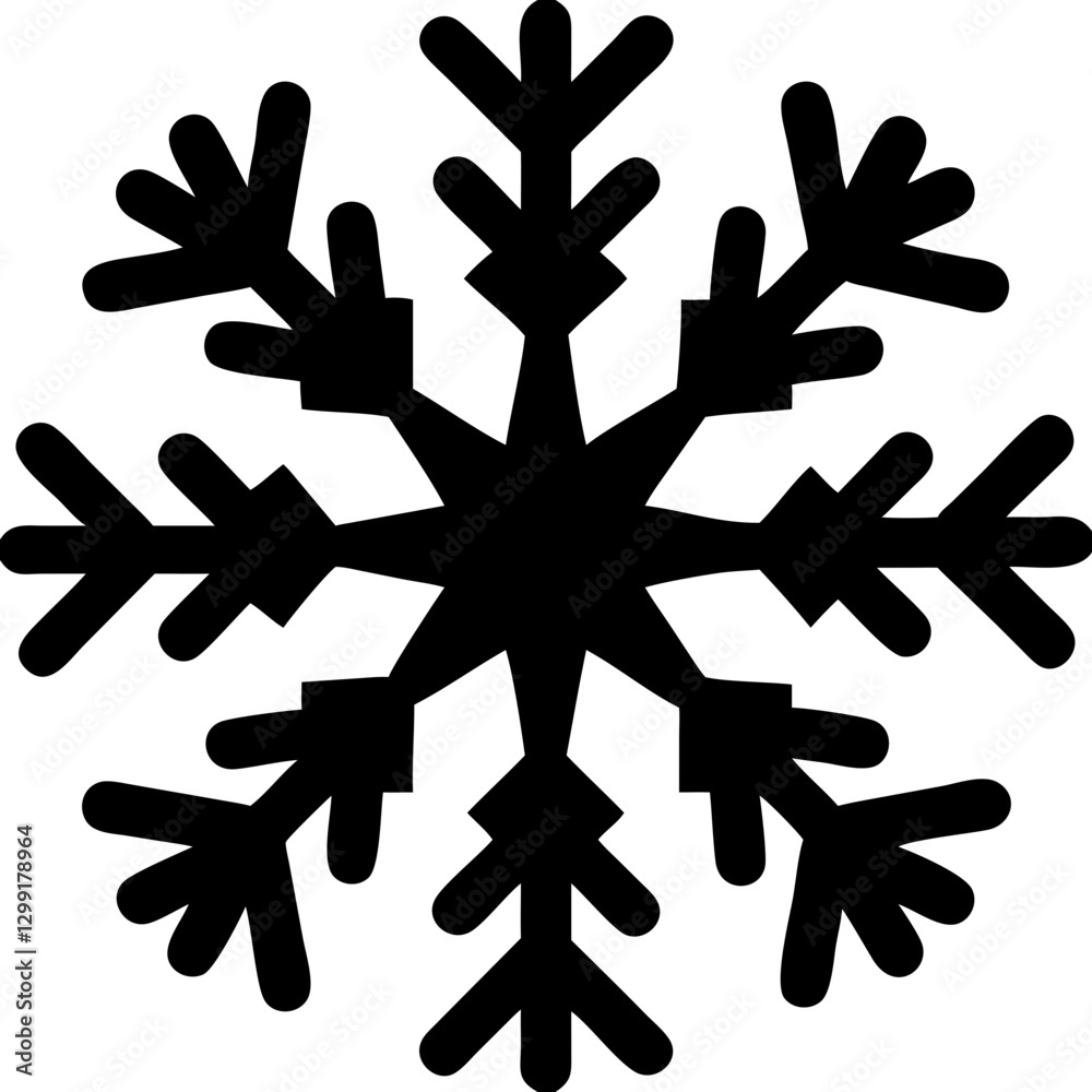 Obraz premium Black Snowflake Vector for Winter and Holiday Design Projects