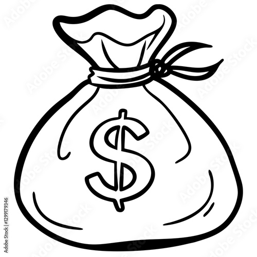 Money Bag with Dollar Symbol Vector Illustration for Finance and Business Concepts