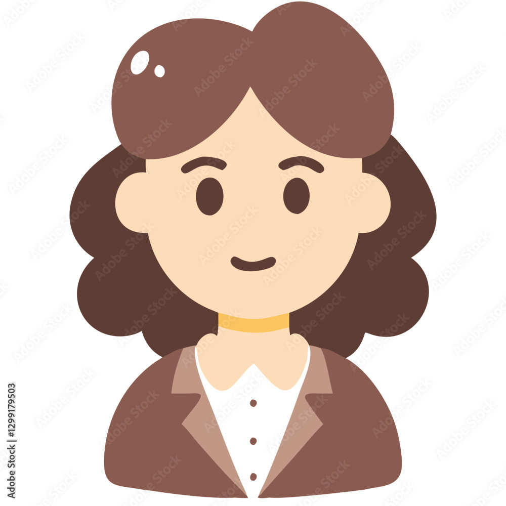 Fototapeta premium Cartoon Businesswoman Portrait Vector Illustration Professional Avatar