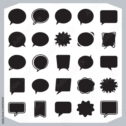Obraz na płótnie Hand Drawn Speech Bubble Collection Creative Outline Doodle Pack w salonie